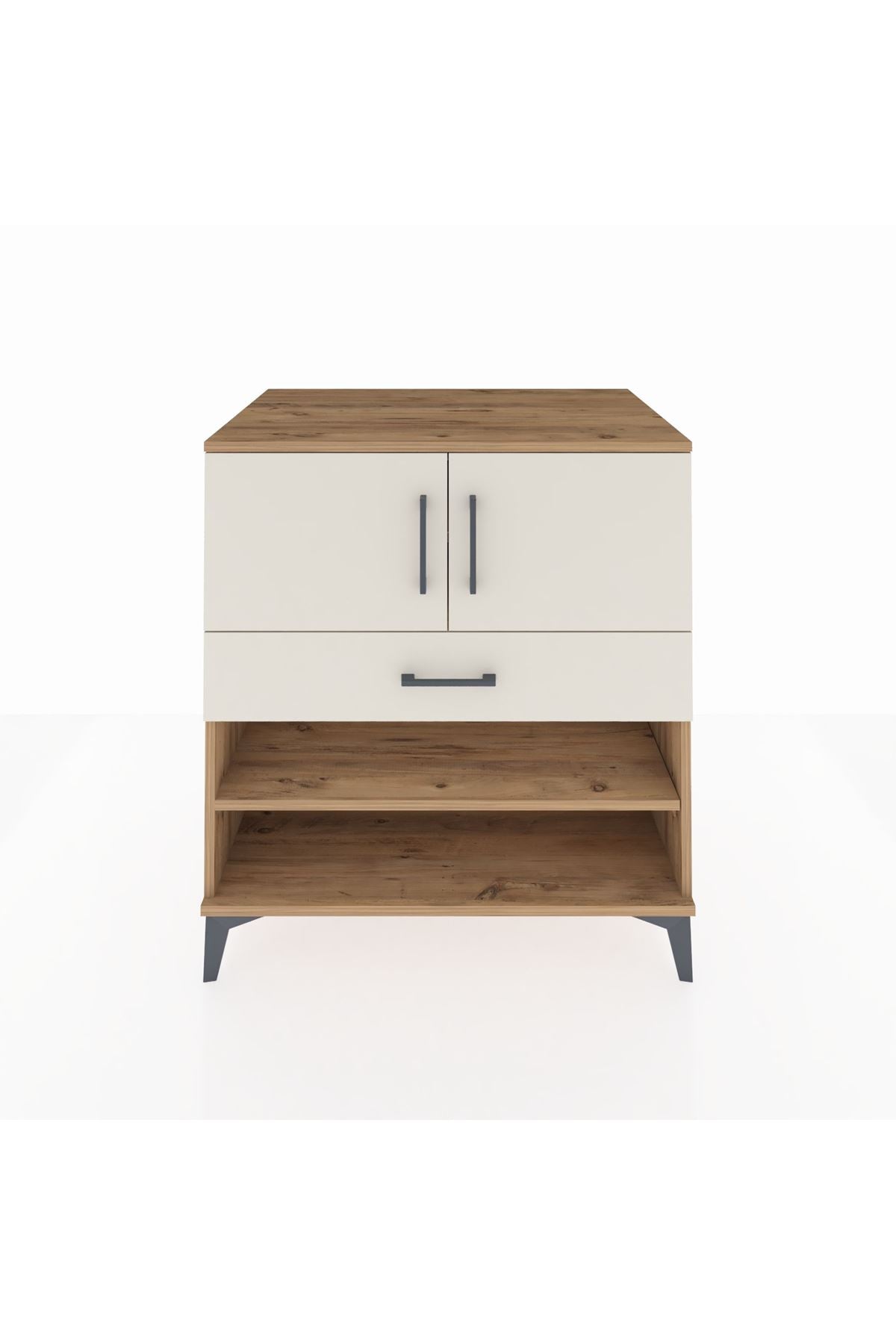 Kronos Şifonyer 3 Raflı Tek Çekmeceli 2 Kapaklı 88x59x96 Çam-Aytaşı