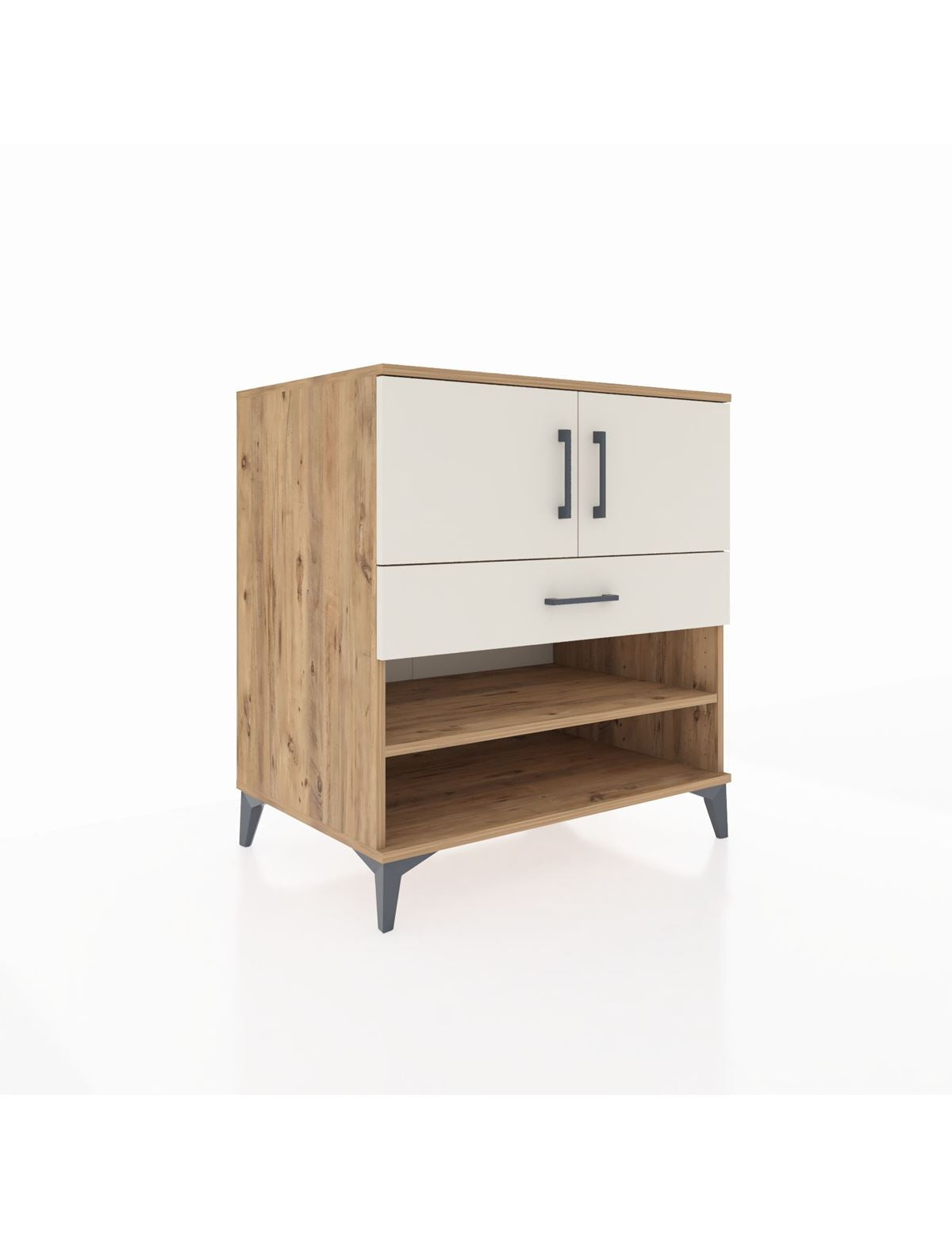 Kronos Şifonyer 3 Raflı Tek Çekmeceli 2 Kapaklı 88x59x96 Çam-Aytaşı