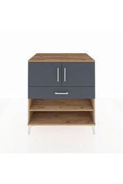 Kronos Şifonyer 3 Raflı Tek Çekmeceli 2 Kapaklı 88x59x96 Çam-Antrasit