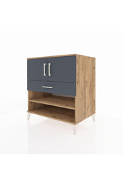 Kronos Şifonyer 3 Raflı Tek Çekmeceli 2 Kapaklı 88x59x96 Çam-Antrasit