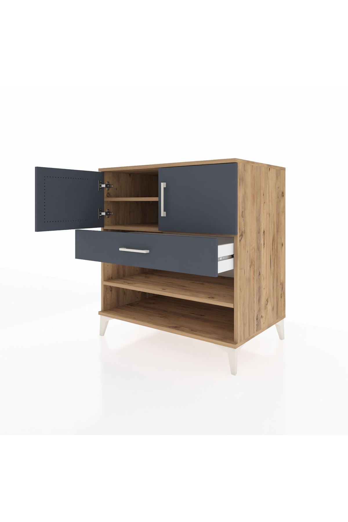 Kronos Şifonyer 3 Raflı Tek Çekmeceli 2 Kapaklı 88x59x96 - S70M031V8C