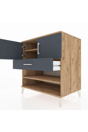 Kronos Şifonyer 3 Raflı Tek Çekmeceli 2 Kapaklı 88x59x96 - S70M031V8C
