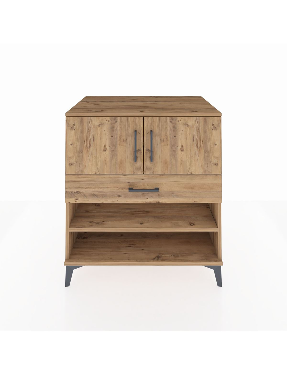 Kronos Şifonyer 3 Raflı Tek Çekmeceli 2 Kapaklı 88x59x96 Çam-Çam