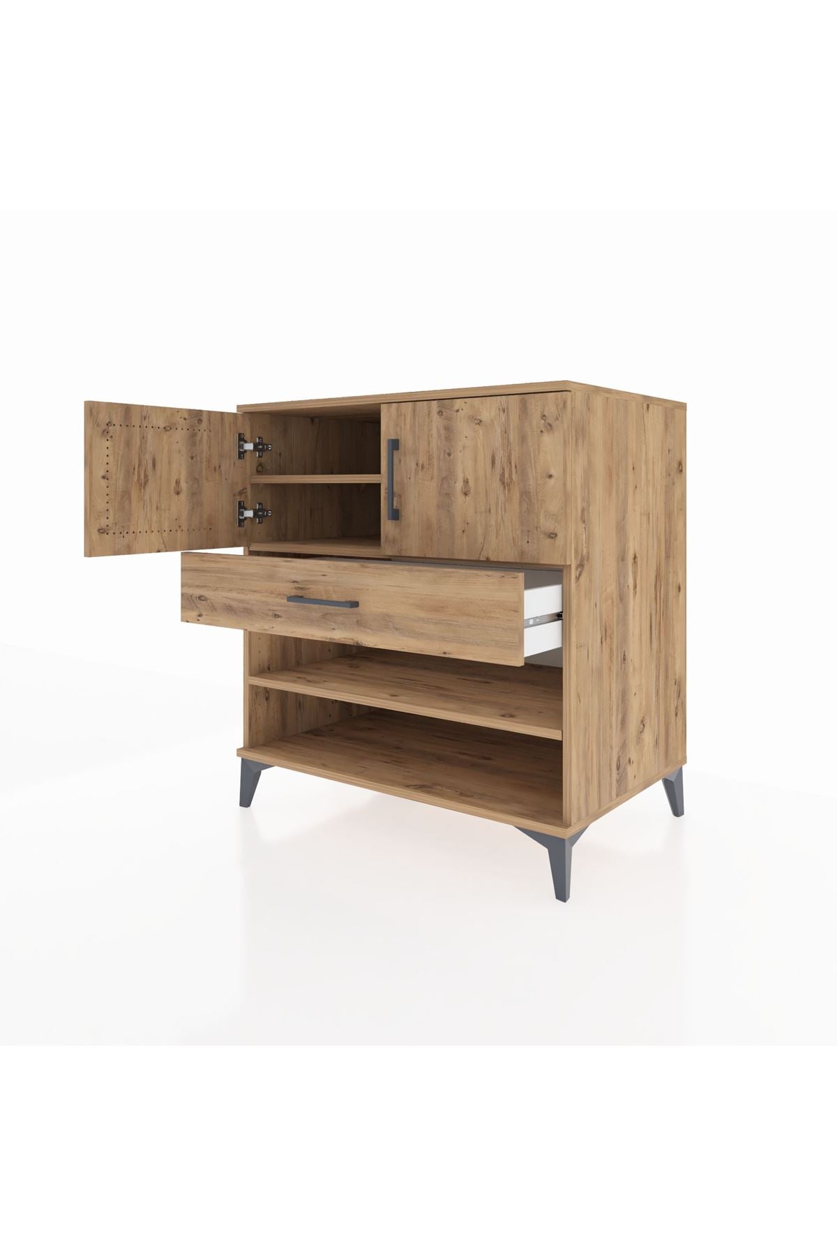 Kronos Şifonyer 3 Raflı Tek Çekmeceli 2 Kapaklı 88x59x96 - S70M031V9C