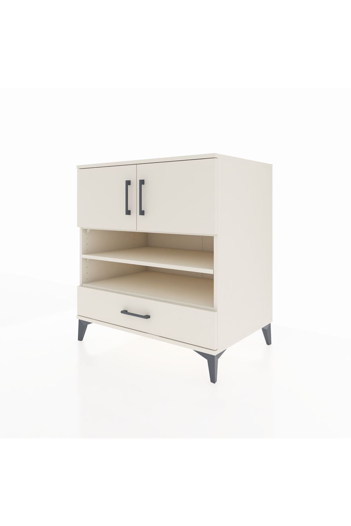 Kronos Şifonyer 4 Raflı Tek Çekmeceli 2 Kapaklı 88x59x96 Aytaşı-Aytaşı