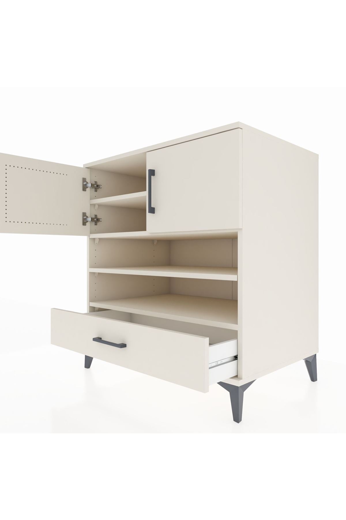 Kronos Şifonyer 4 Raflı Tek Çekmeceli 2 Kapaklı 88x59x96 Aytaşı-Aytaşı