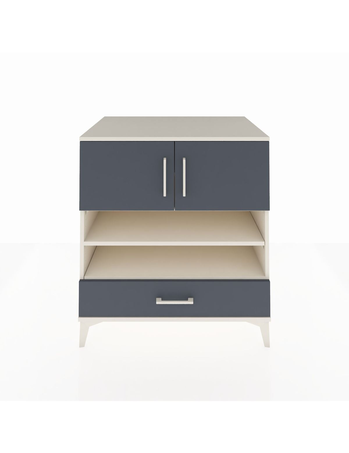 Kronos Şifonyer 4 Raflı Tek Çekmeceli 2 Kapaklı 88x59x96 Aytaşı-Antrasit