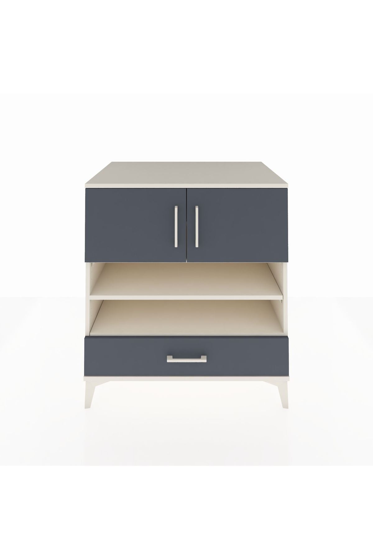 Kronos Şifonyer 4 Raflı Tek Çekmeceli 2 Kapaklı 88x59x96 Aytaşı-Antrasit