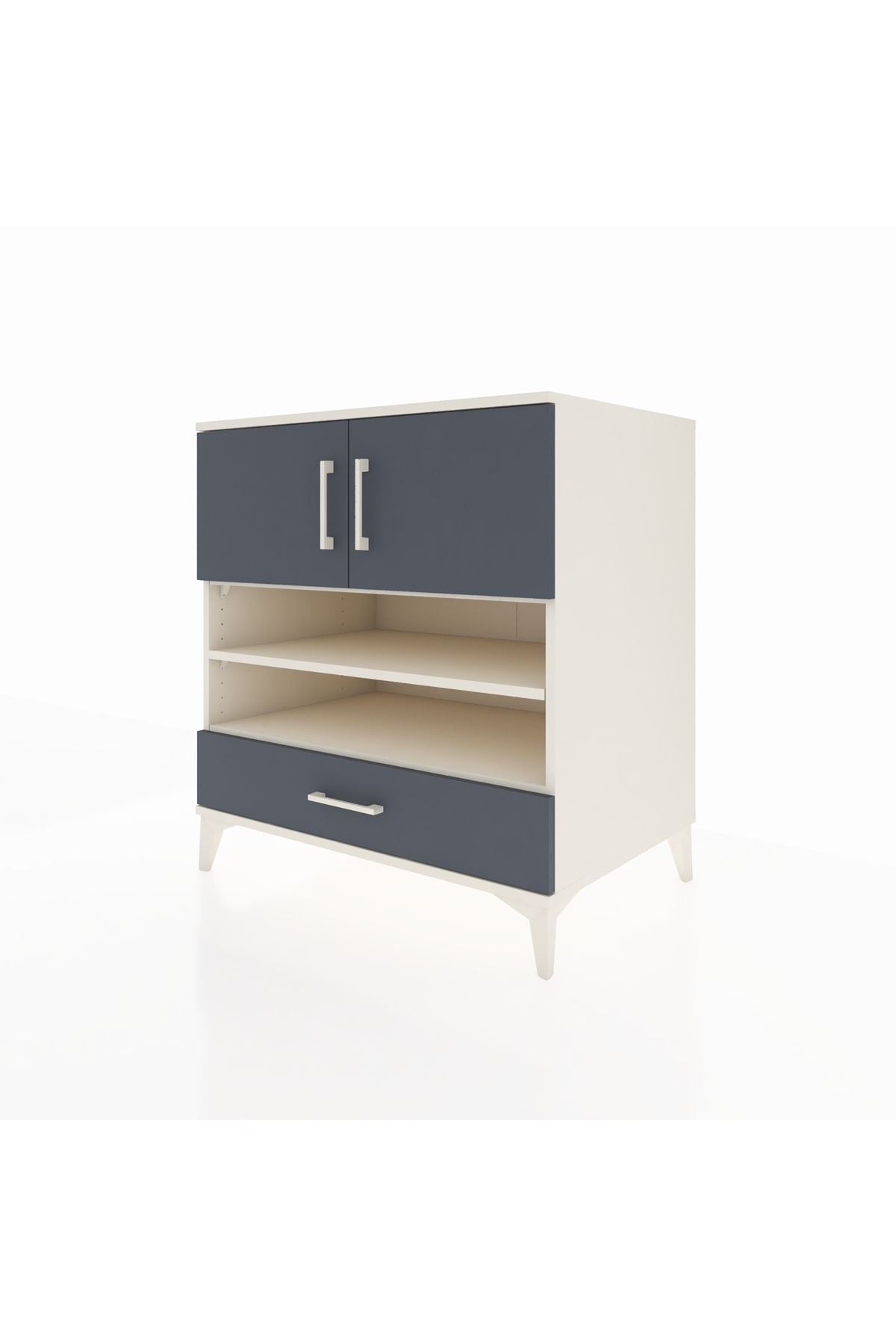 Kronos Şifonyer 4 Raflı Tek Çekmeceli 2 Kapaklı 88x59x96 Aytaşı-Antrasit