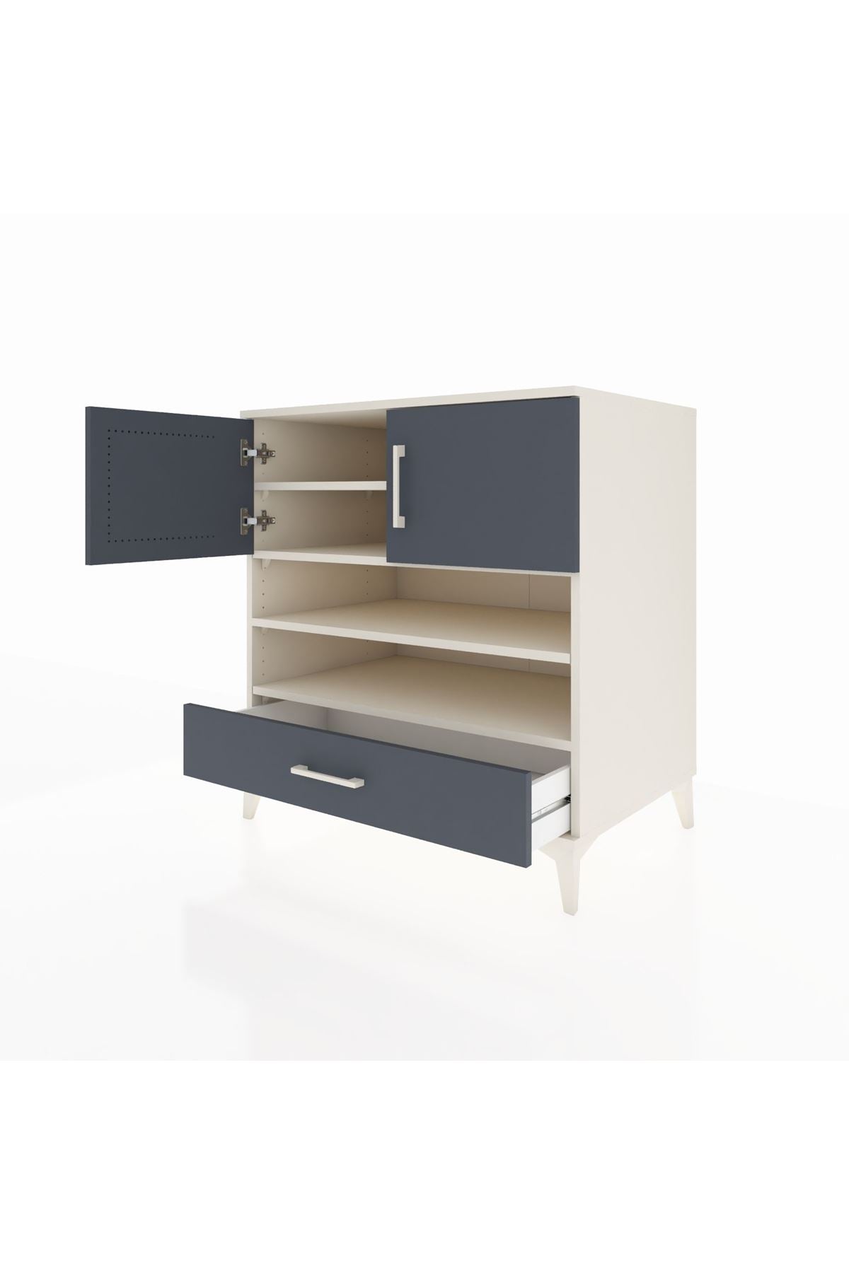 Kronos Şifonyer 4 Raflı Tek Çekmeceli 2 Kapaklı 88x59x96 Aytaşı-Antrasit