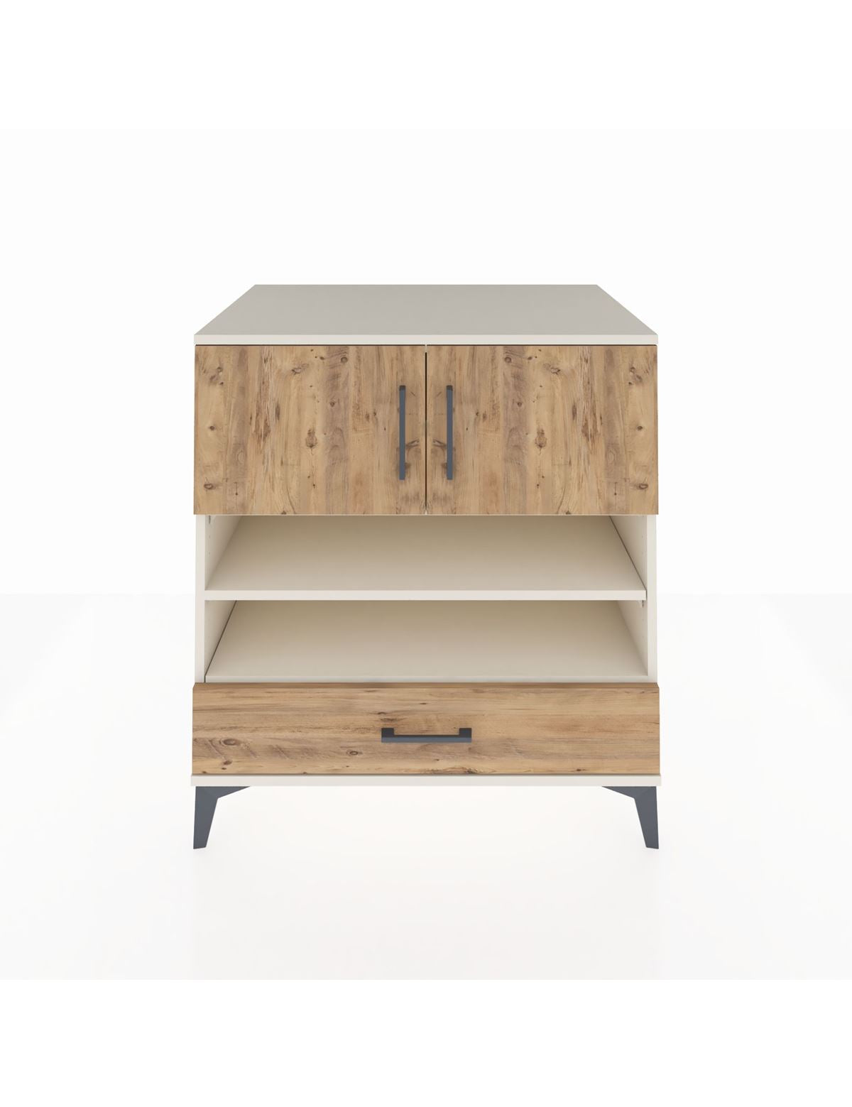 Kronos Şifonyer 4 Raflı Tek Çekmeceli 2 Kapaklı 88x59x96 Aytaşı-Çam