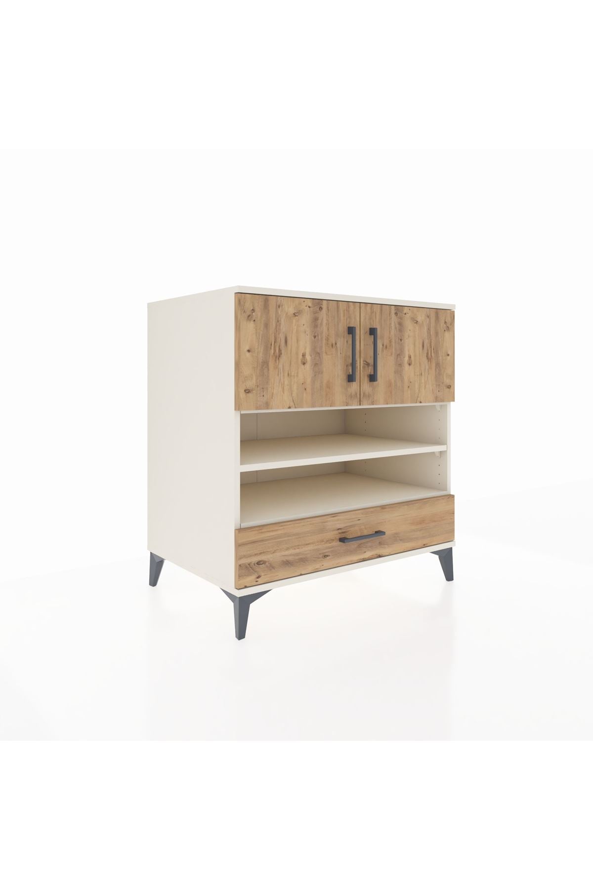 Kronos Şifonyer 4 Raflı Tek Çekmeceli 2 Kapaklı 88x59x96 Aytaşı-Çam