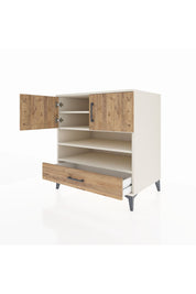 Kronos Şifonyer 4 Raflı Tek Çekmeceli 2 Kapaklı 88x59x96 Aytaşı-Çam