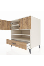 Kronos Şifonyer 4 Raflı Tek Çekmeceli 2 Kapaklı 88x59x96 Aytaşı-Çam