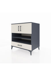 Kronos Şifonyer 4 Raflı Tek Çekmeceli 2 Kapaklı 88x59x96 Antrasit-Aytaşı