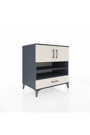 Kronos Şifonyer 4 Raflı Tek Çekmeceli 2 Kapaklı 88x59x96 Antrasit-Aytaşı