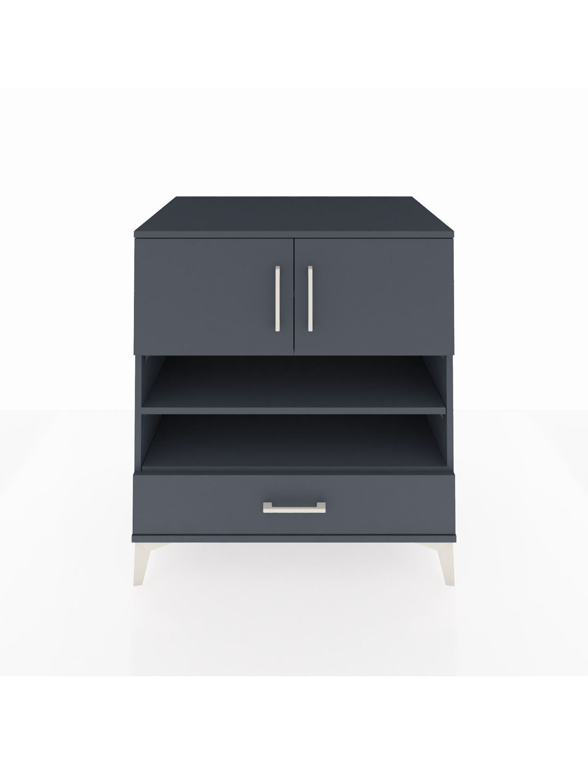 Kronos Şifonyer 4 Raflı Tek Çekmeceli 2 Kapaklı 88x59x96 Antrasit-Antrasit