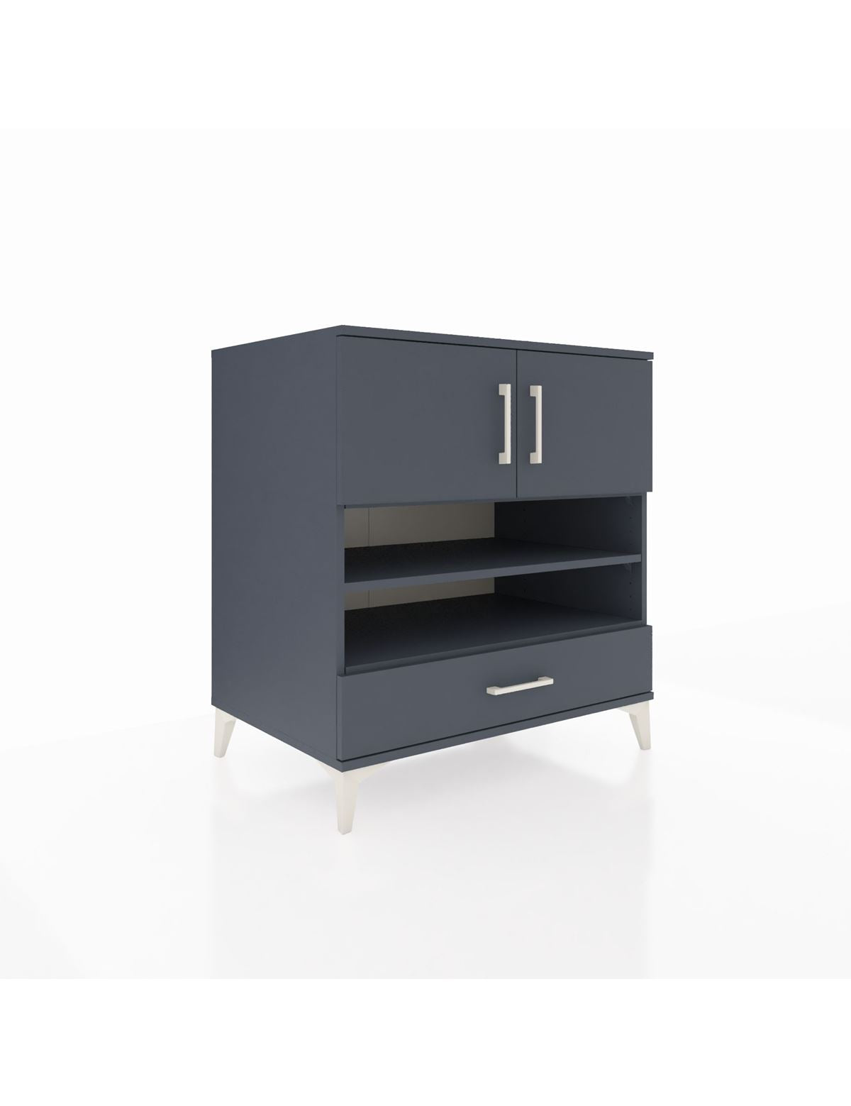 Kronos Şifonyer 4 Raflı Tek Çekmeceli 2 Kapaklı 88x59x96 Antrasit-Antrasit