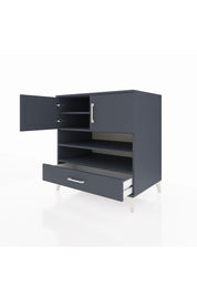 Kronos Şifonyer 4 Raflı Tek Çekmeceli 2 Kapaklı 88x59x96 Antrasit-Antrasit