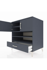 Kronos Şifonyer 4 Raflı Tek Çekmeceli 2 Kapaklı 88x59x96 Antrasit-Antrasit