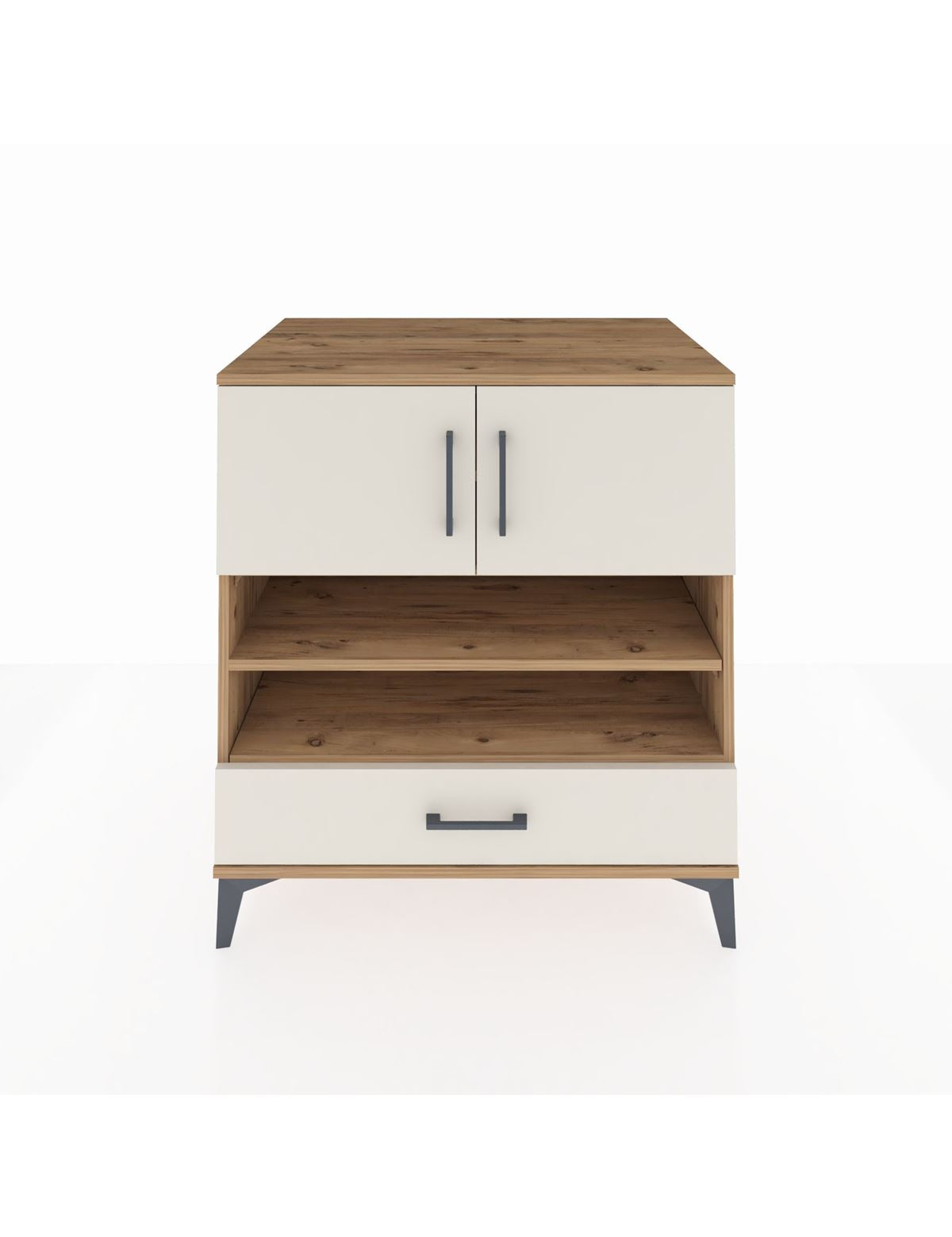 Kronos Şifonyer 4 Raflı Tek Çekmeceli 2 Kapaklı 88x59x96 Çam-Aytaşı