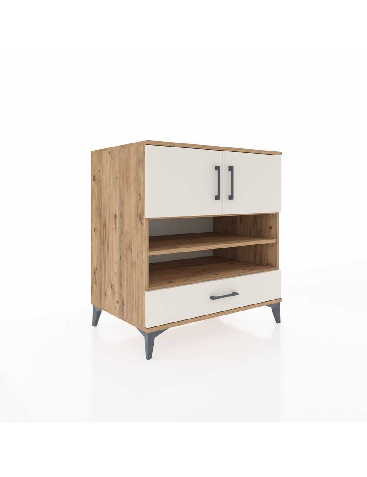 Kronos Şifonyer 4 Raflı Tek Çekmeceli 2 Kapaklı 88x59x96 Çam-Aytaşı