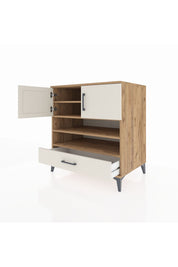 Kronos Şifonyer 4 Raflı Tek Çekmeceli 2 Kapaklı 88x59x96 Çam-Aytaşı