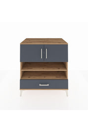 Kronos Şifonyer 4 Raflı Tek Çekmeceli 2 Kapaklı 88x59x96 Çam-Antrasit