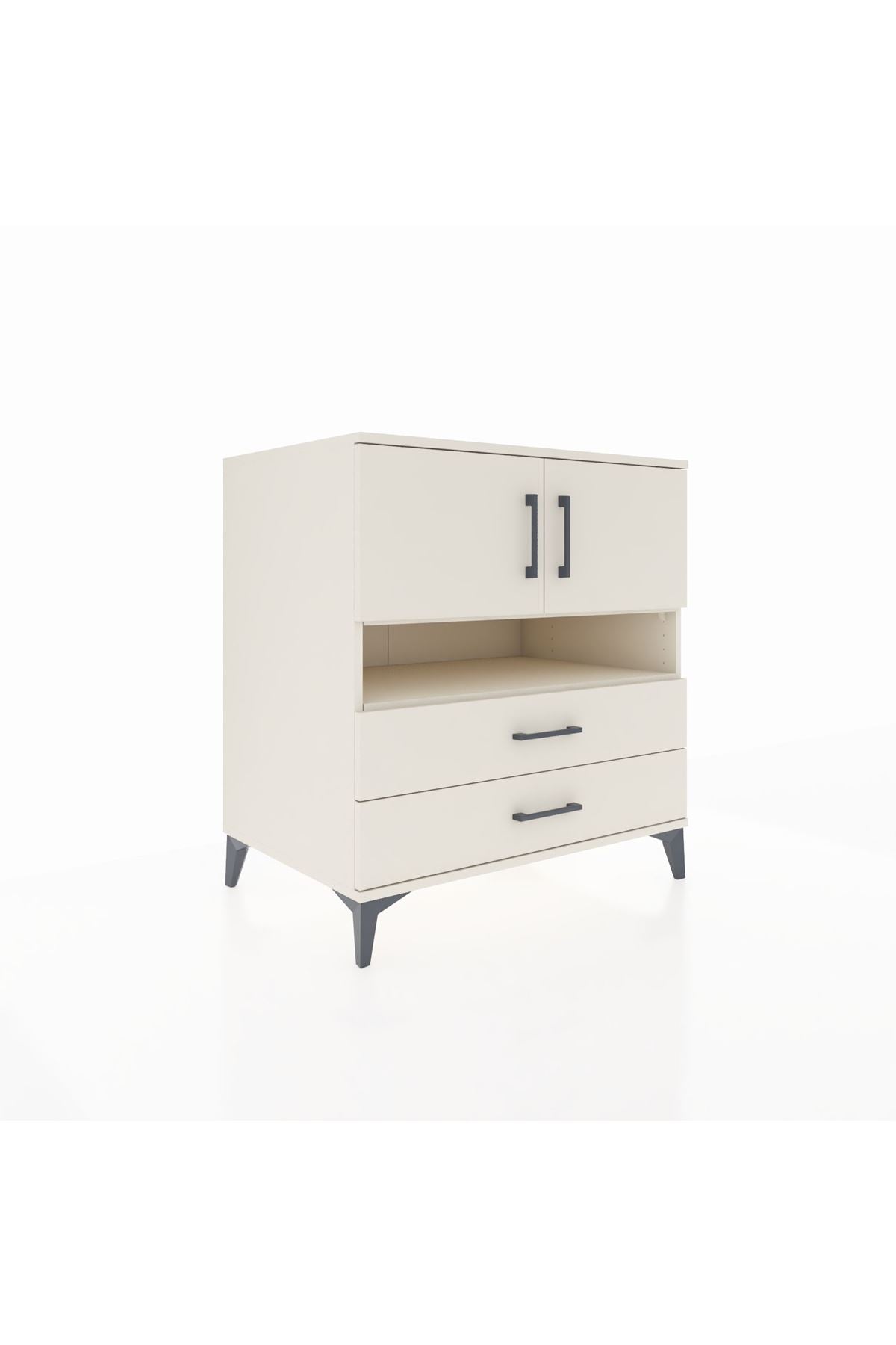 Kronos Şifonyer 3 Raflı 2 Çekmeceli 2 Kapaklı 88x59x96 Aytaşı-Aytaşı