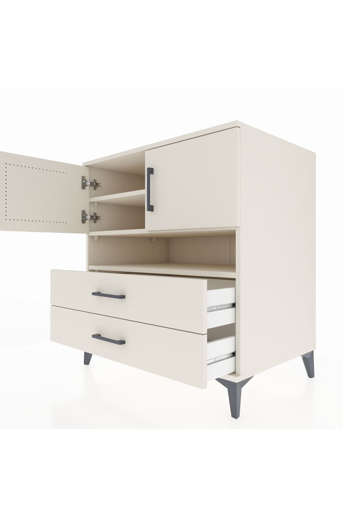 Kronos Şifonyer 3 Raflı 2 Çekmeceli 2 Kapaklı 88x59x96 Aytaşı-Aytaşı