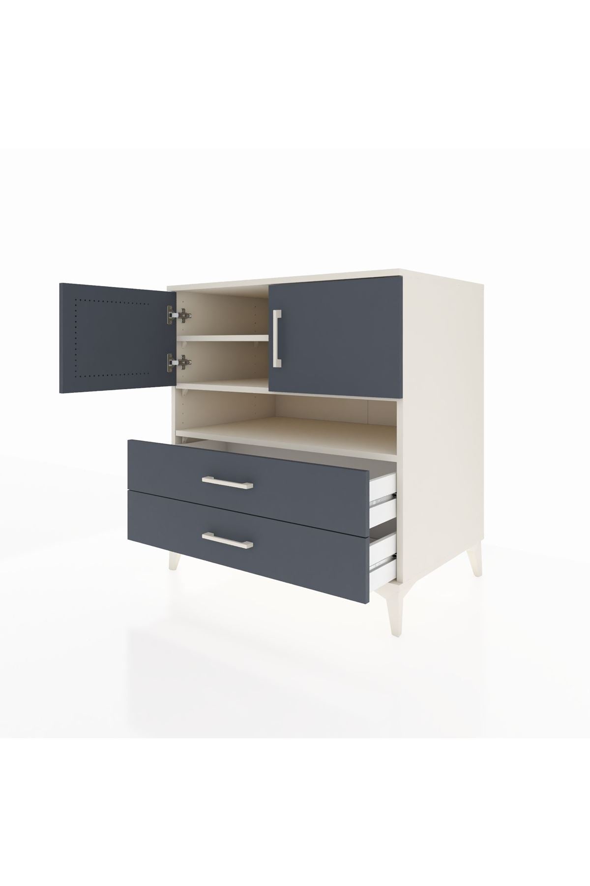 Kronos Şifonyer 3 Raflı 2 Çekmeceli 2 Kapaklı 88x59x96 Aytaşı-Antrasit