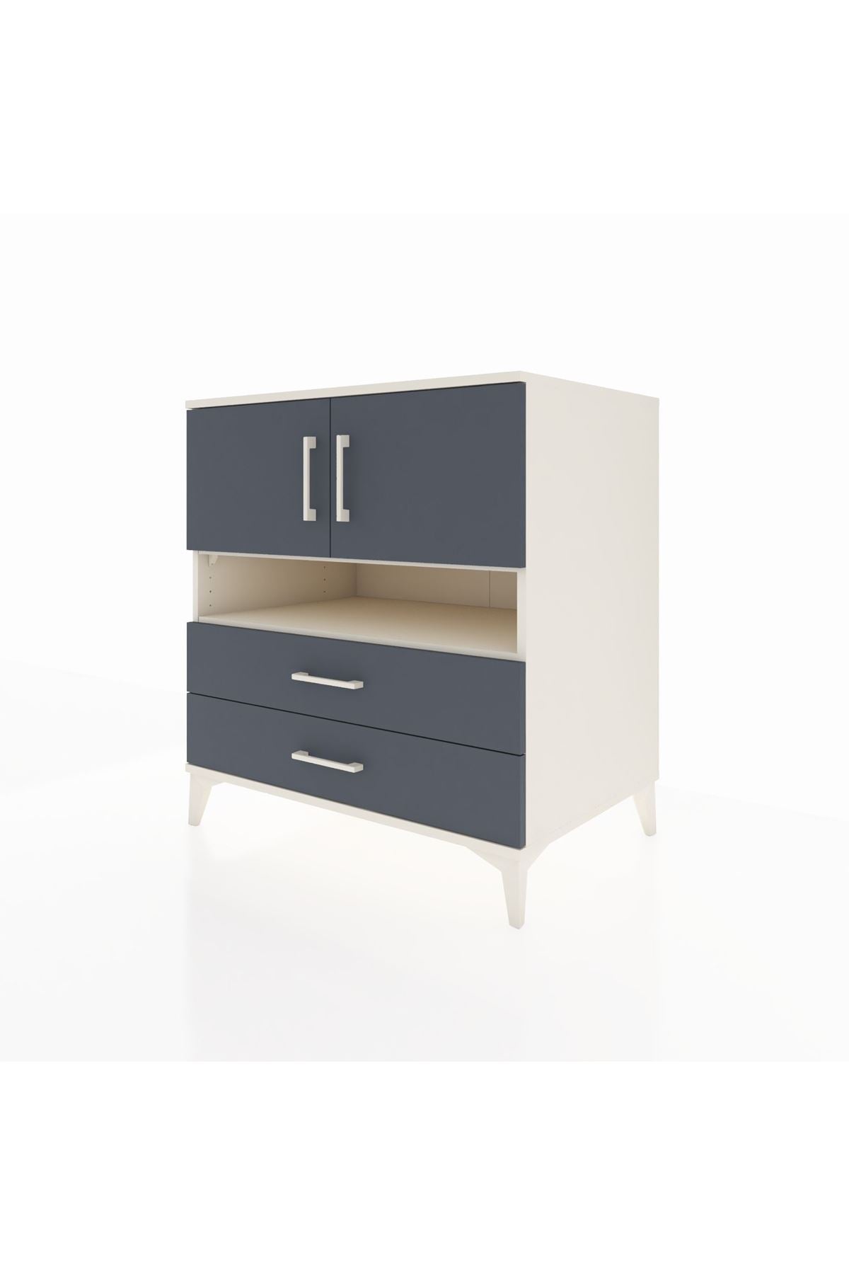 Kronos Şifonyer 3 Raflı 2 Çekmeceli 2 Kapaklı 88x59x96 Aytaşı-Antrasit