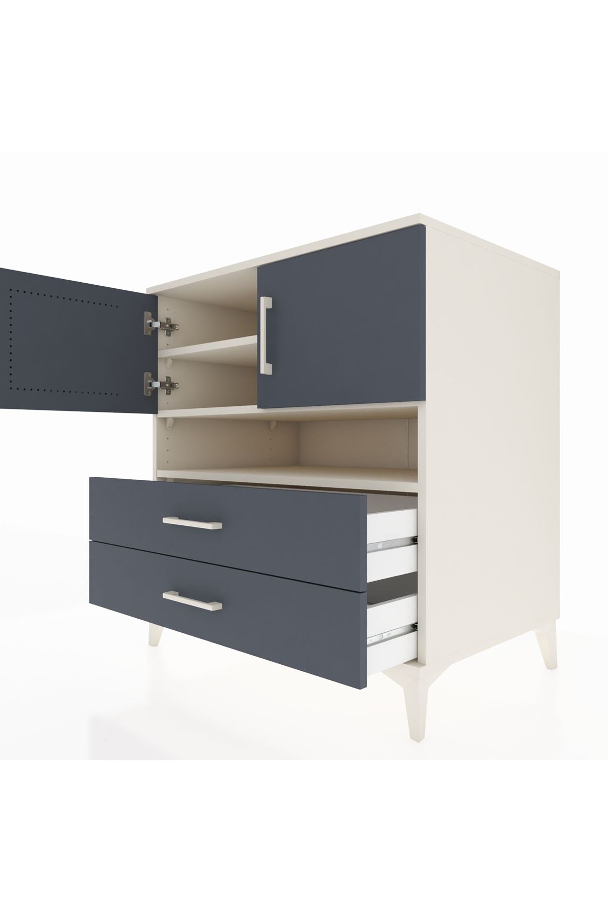 Kronos Şifonyer 3 Raflı 2 Çekmeceli 2 Kapaklı 88x59x96 Aytaşı-Antrasit