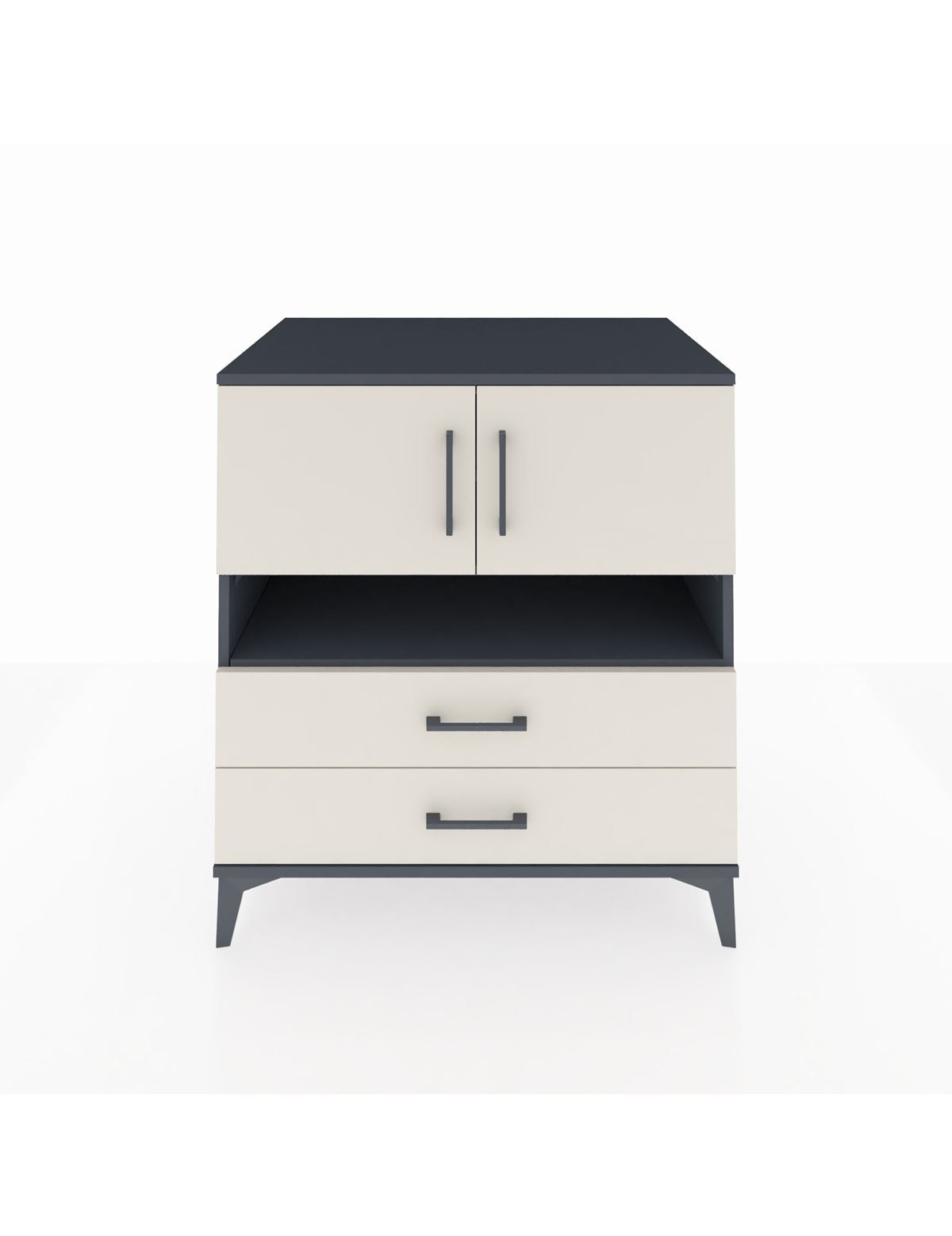 Kronos Şifonyer 3 Raflı 2 Çekmeceli 2 Kapaklı 88x59x96 Antrasit-Aytaşı