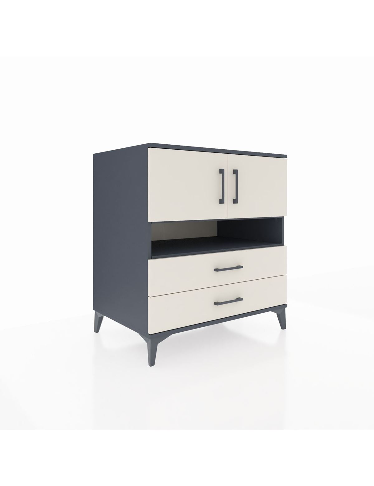 Kronos Şifonyer 3 Raflı 2 Çekmeceli 2 Kapaklı 88x59x96 Antrasit-Aytaşı