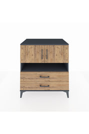 Kronos Şifonyer 3 Raflı 2 Çekmeceli 2 Kapaklı 88x59x96 Antrasit-Çam