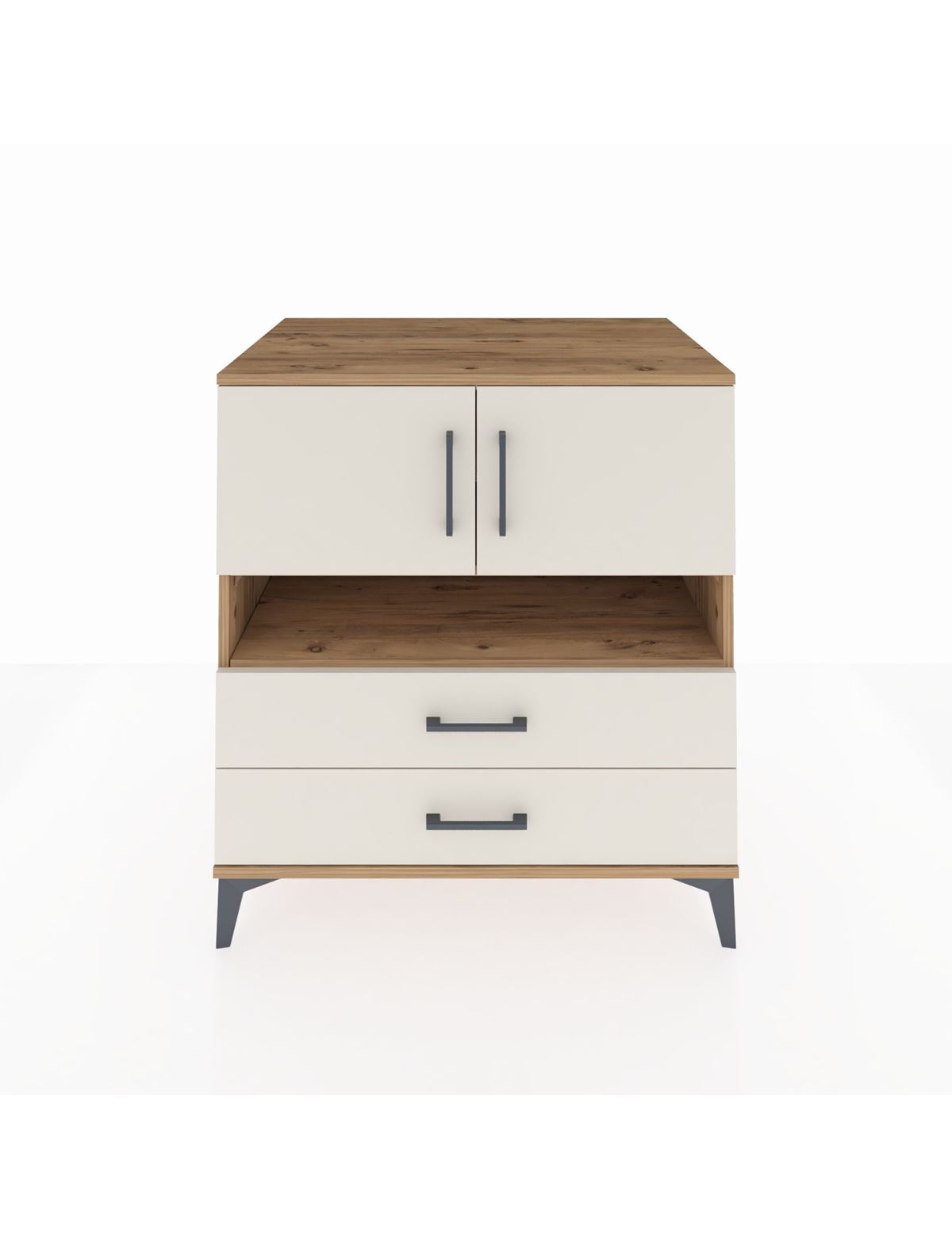 Kronos Şifonyer 3 Raflı 2 Çekmeceli 2 Kapaklı 88x59x96 Çam-Aytaşı