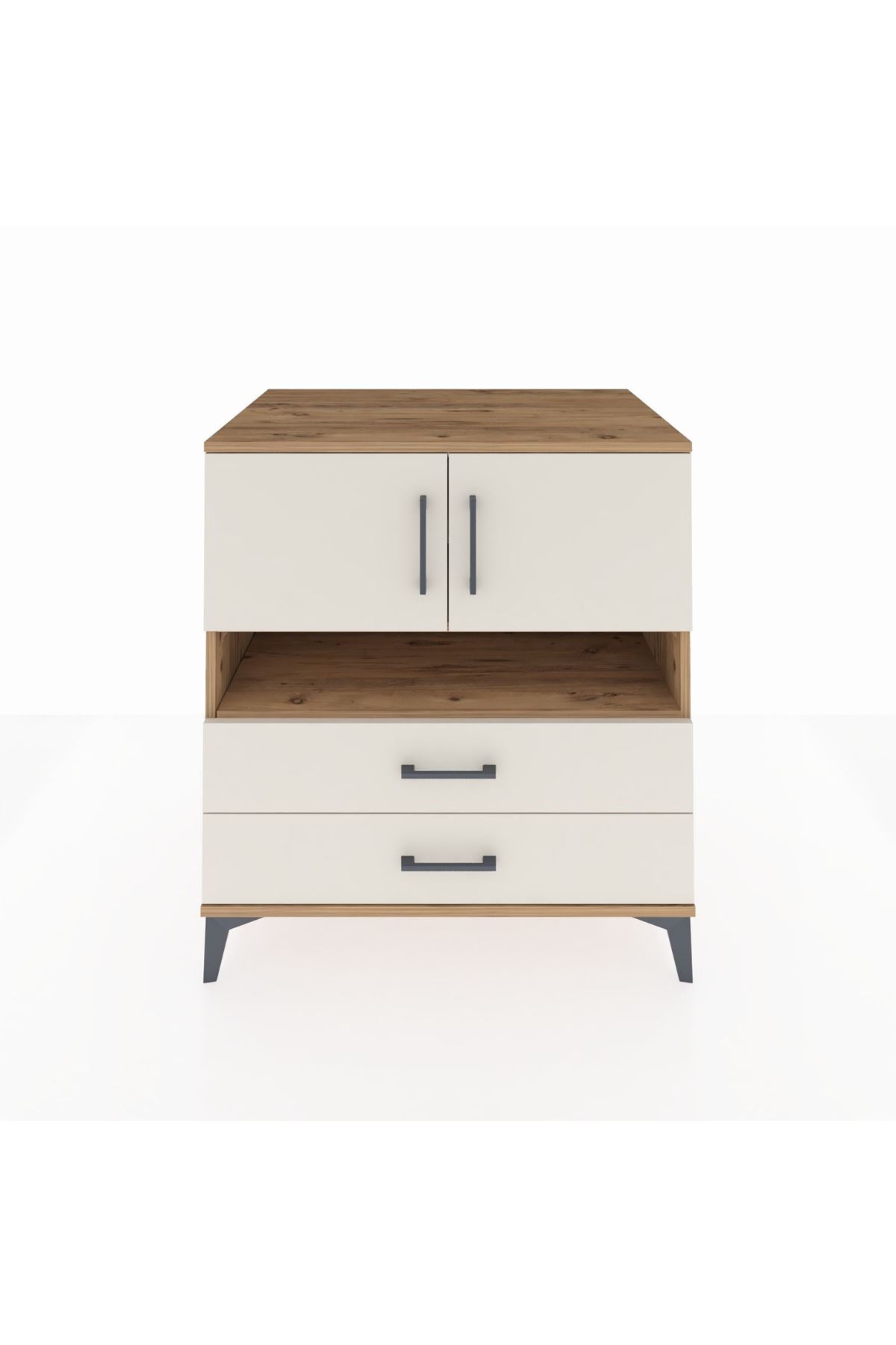 Kronos Şifonyer 3 Raflı 2 Çekmeceli 2 Kapaklı 88x59x96 Çam-Aytaşı