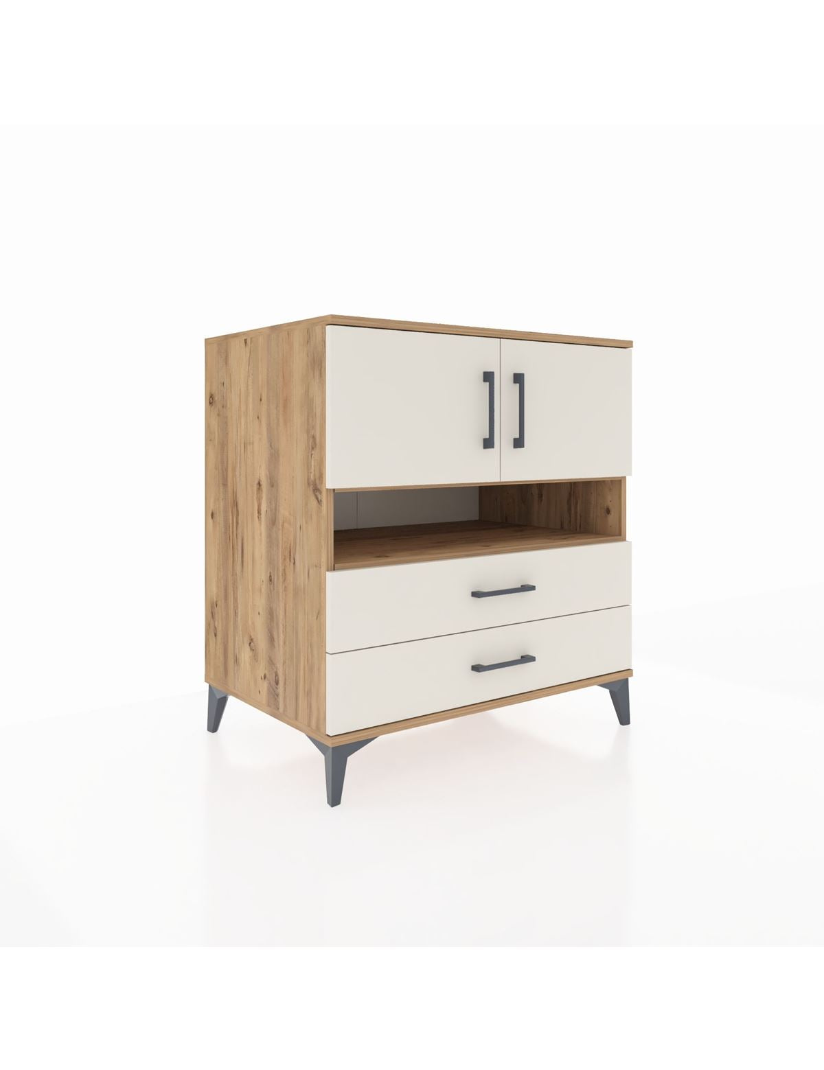 Kronos Şifonyer 3 Raflı 2 Çekmeceli 2 Kapaklı 88x59x96 Çam-Aytaşı