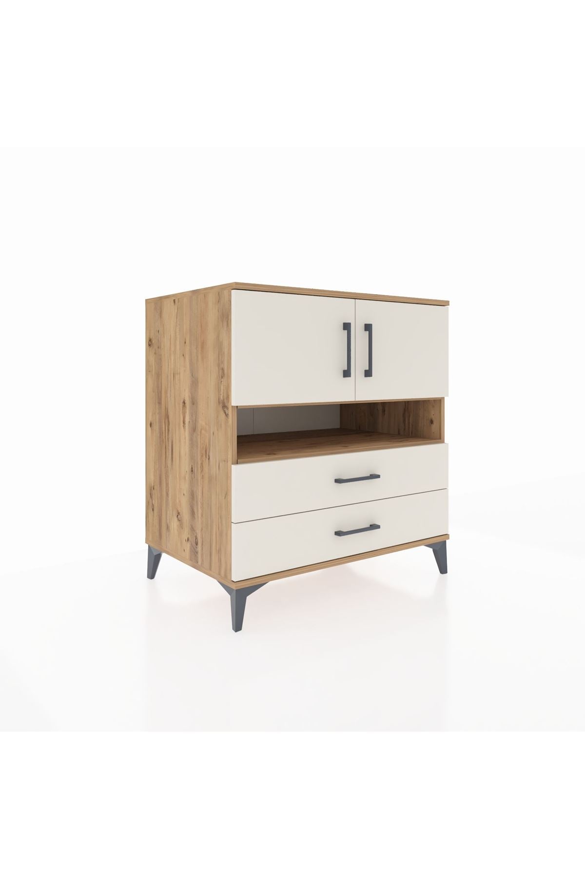 Kronos Şifonyer 3 Raflı 2 Çekmeceli 2 Kapaklı 88x59x96 Çam-Aytaşı