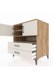 Kronos Şifonyer 3 Raflı 2 Çekmeceli 2 Kapaklı 88x59x96 Çam-Aytaşı