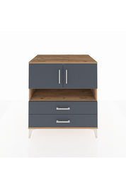 Kronos Şifonyer 3 Raflı 2 Çekmeceli 2 Kapaklı 88x59x96 Çam-Antrasit