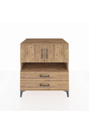 Kronos Şifonyer 3 Raflı 2 Çekmeceli 2 Kapaklı 88x59x96 Çam-Çam