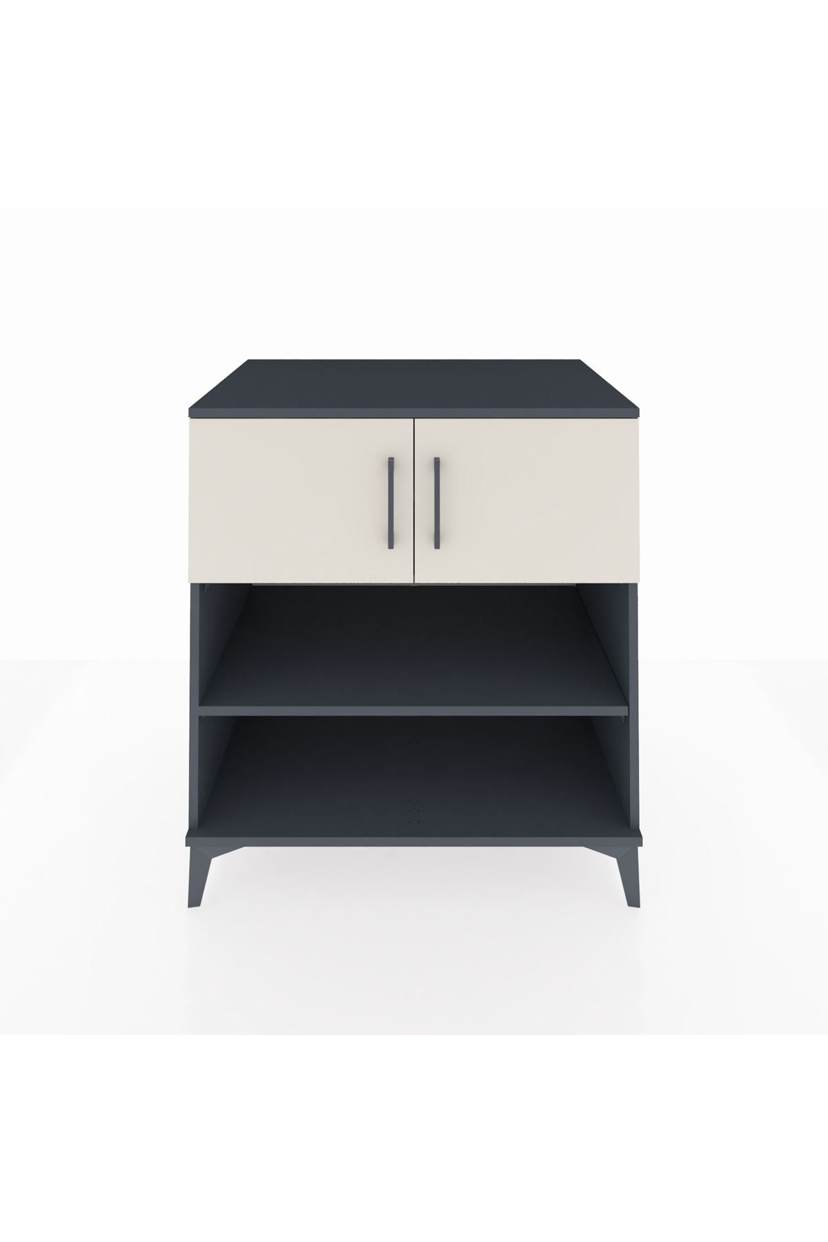 Kronos Şifonyer 3 Raflı 2 Kapaklı 88x59x96 Antrasit-Aytaşı