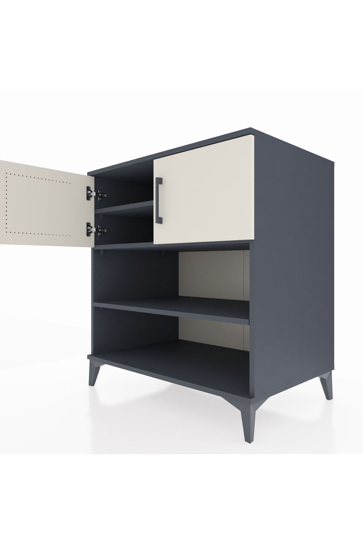 Kronos Şifonyer 3 Raflı 2 Kapaklı 88x59x96 Antrasit-Aytaşı