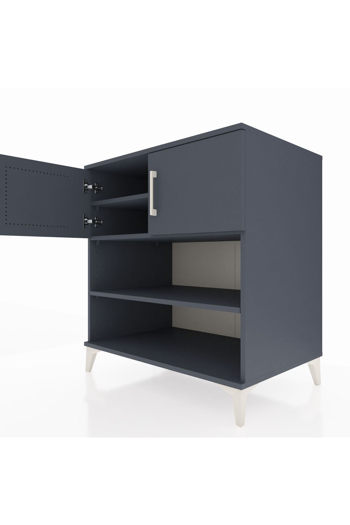 Kronos Şifonyer 3 Raflı 2 Kapaklı 88x59x96 Antrasit-Antrasit