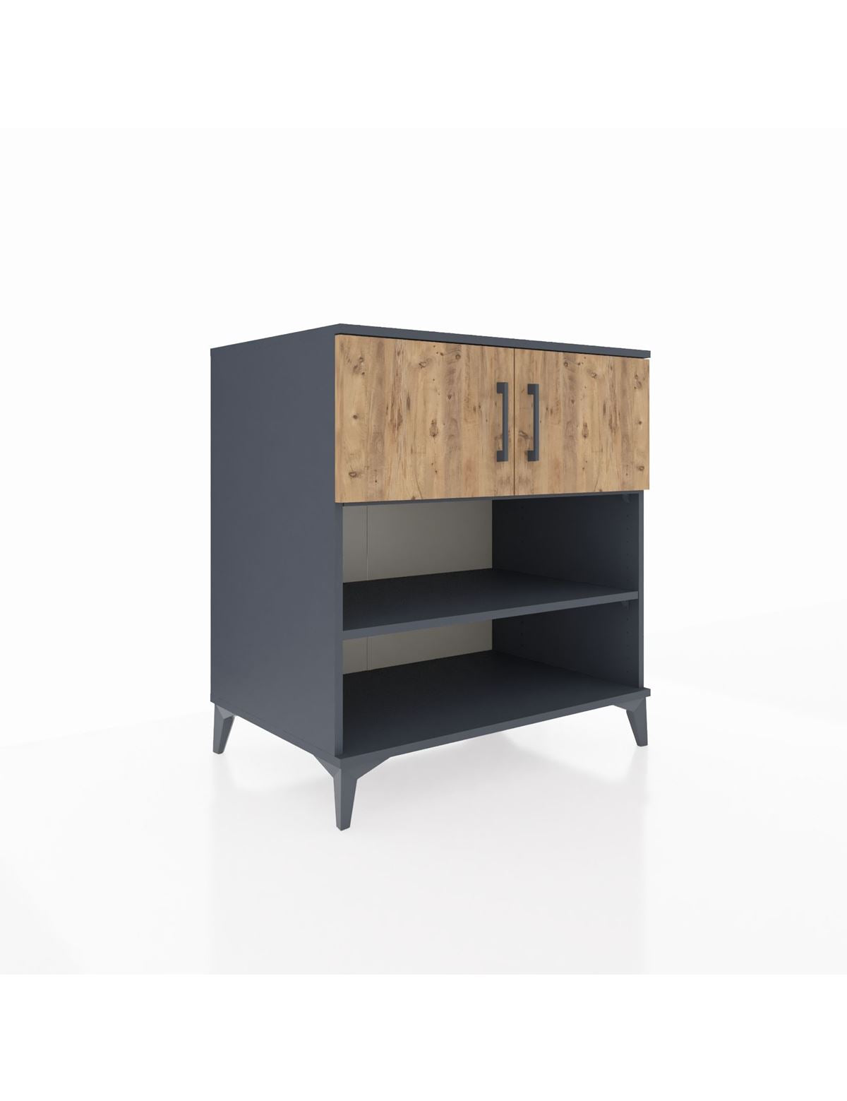 Kronos Şifonyer 3 Raflı 2 Kapaklı 88x59x96 Antrasit-Çam