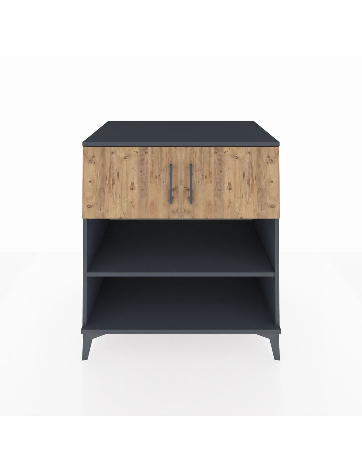 Kronos Şifonyer 3 Raflı 2 Kapaklı 88x59x96 Antrasit-Çam