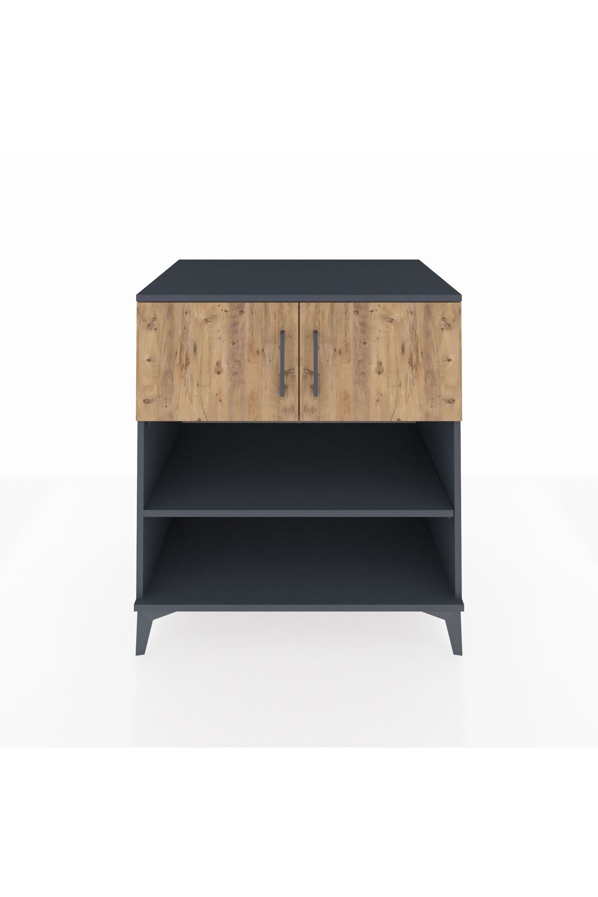 Kronos Şifonyer 3 Raflı 2 Kapaklı 88x59x96 Antrasit-Çam