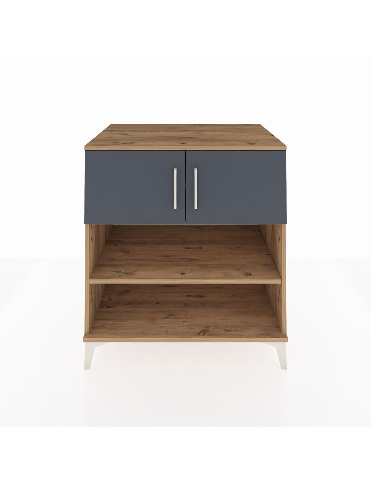 Kronos Şifonyer 3 Raflı 2 Kapaklı 88x59x96 Çam-Antrasit